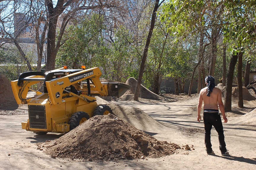 city of austin bulldozer at 9th street bmx march 2009